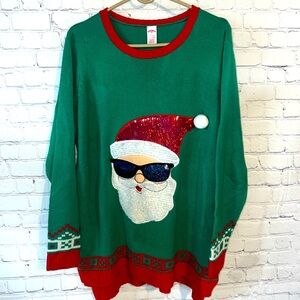 2X Holiday Time Ugly Christmas sweater Ladies plus very good preloved co…